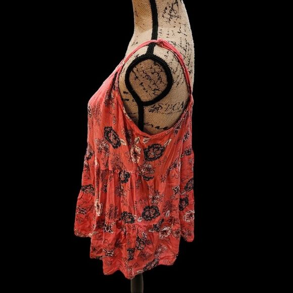 Torrid Floral Print Crossback Babydoll Top Wmns SZ Small Bold Boho Spring Casual - Picture 4 of 4